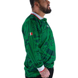 Retro 1998 Mexico Soccer Jersey Long Sleeve Green Aztec Print