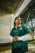 Vintage Style 1998 Mexico Soccer Jersey Green Aztec Calendar MadStrange