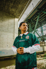 Vintage Style 1998 Mexico Soccer Jersey Green Aztec Calendar MadStrange